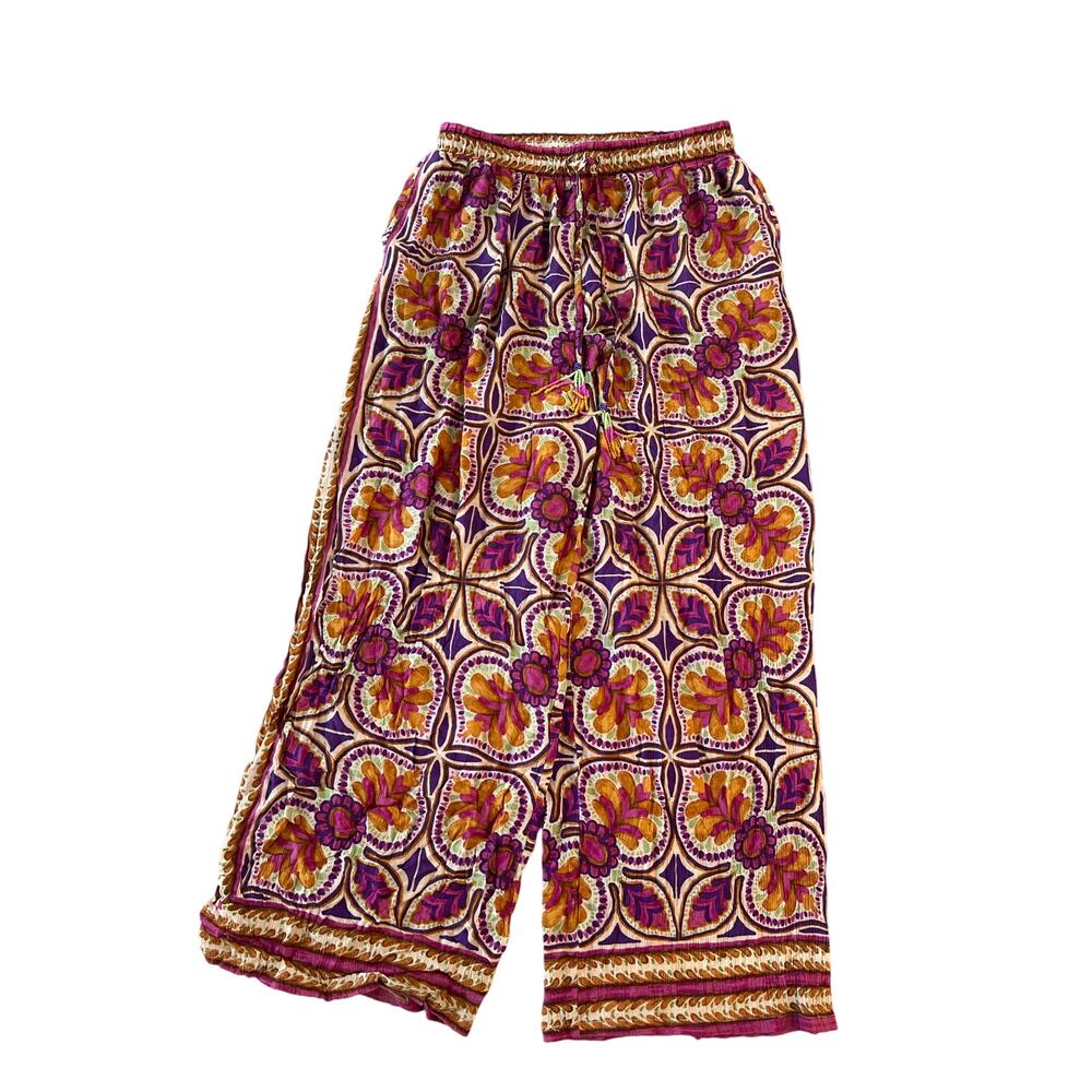 NWT Haute Hippie 2 pc Set Blouse Pants Womens Medium Floral Abstract Y2K Boho - Picture 5 of 15